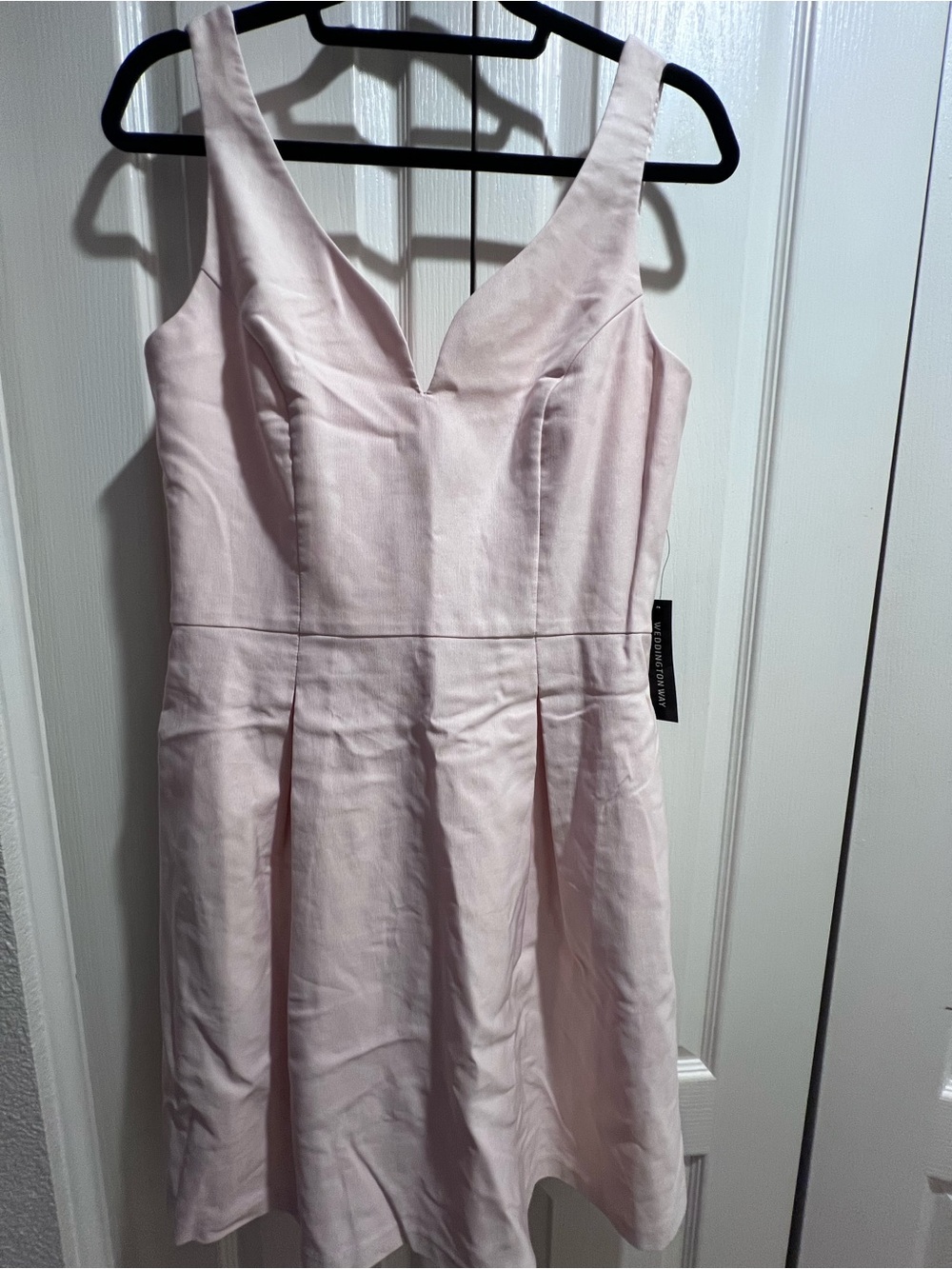 Weddington Way Pink Sleeveless V-Neck Lined Fit & Flare Knee Dress 12